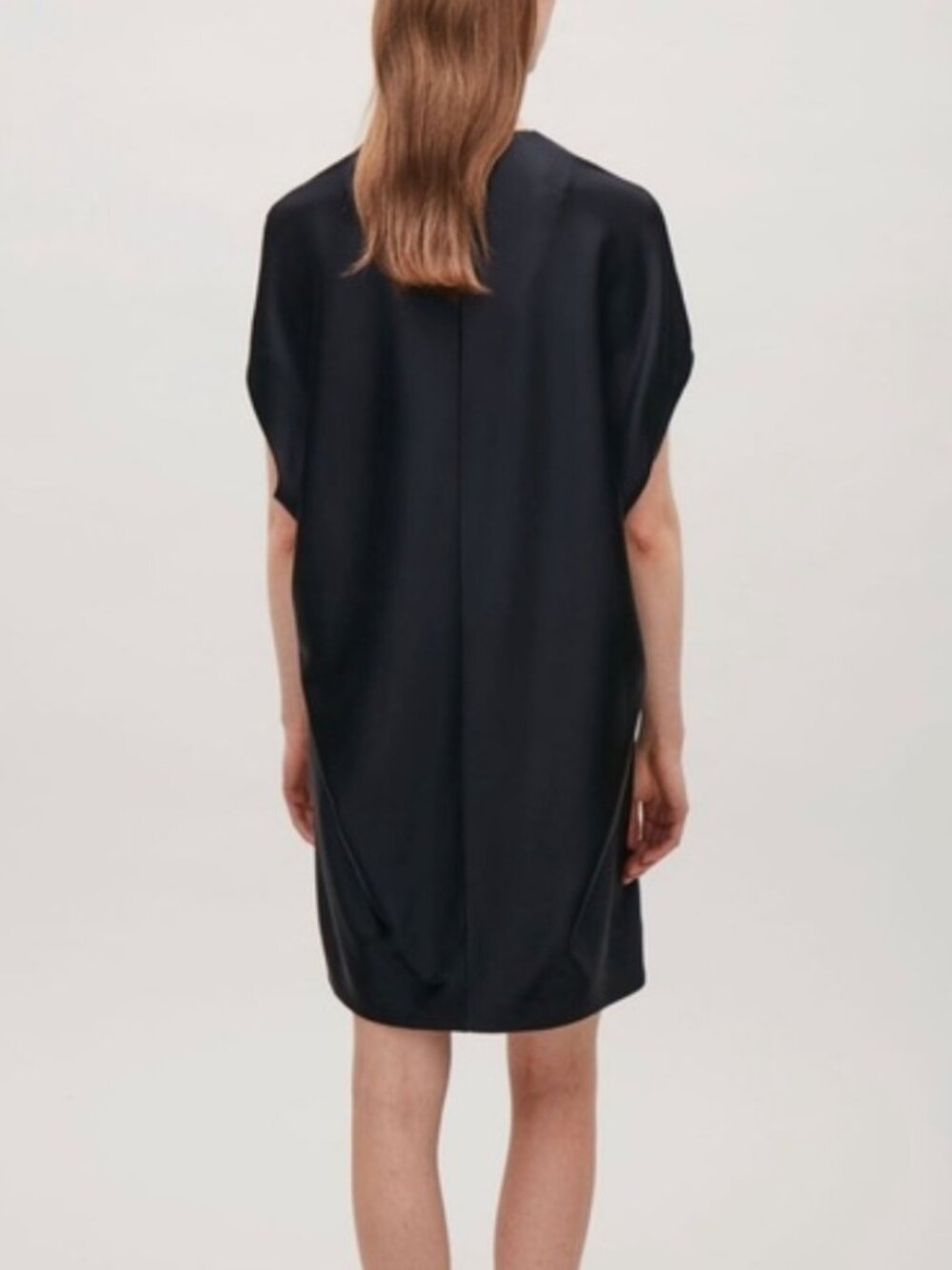 COS Satin V Neck Batwing Mini Dress 34 - Picture 2 of 6